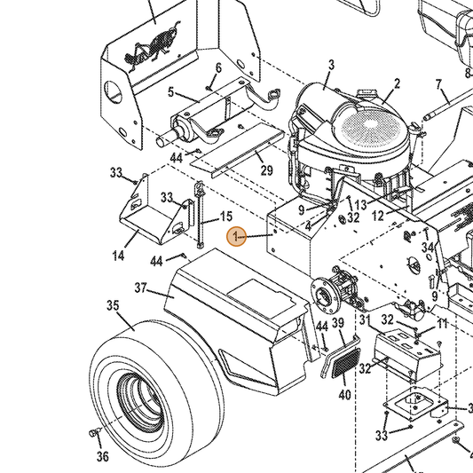 Grasshopper part 645380 — IPL diagram snippet (6x zoom, amber highlight)