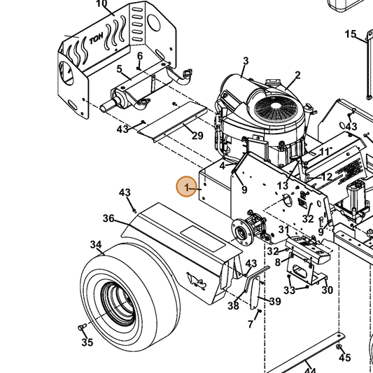 Grasshopper part 645387 — IPL diagram snippet (6x zoom, amber highlight)