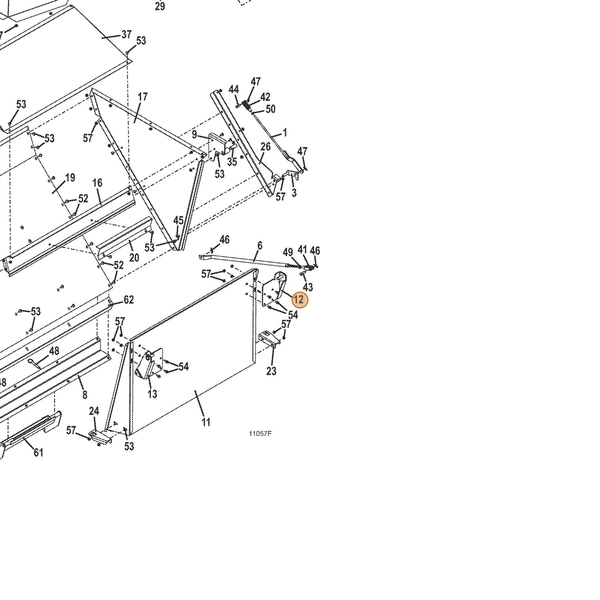 Grasshopper part 645410 — IPL diagram snippet (6x zoom, amber highlight)