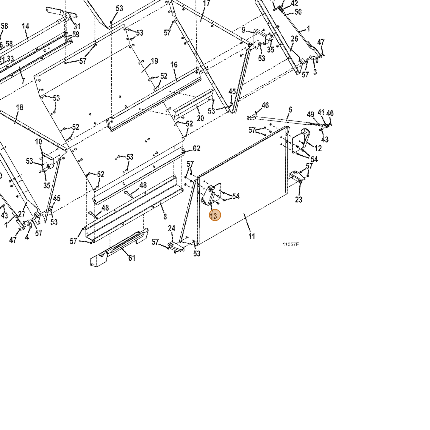 Grasshopper part 645411 — IPL diagram snippet (6x zoom, amber highlight)