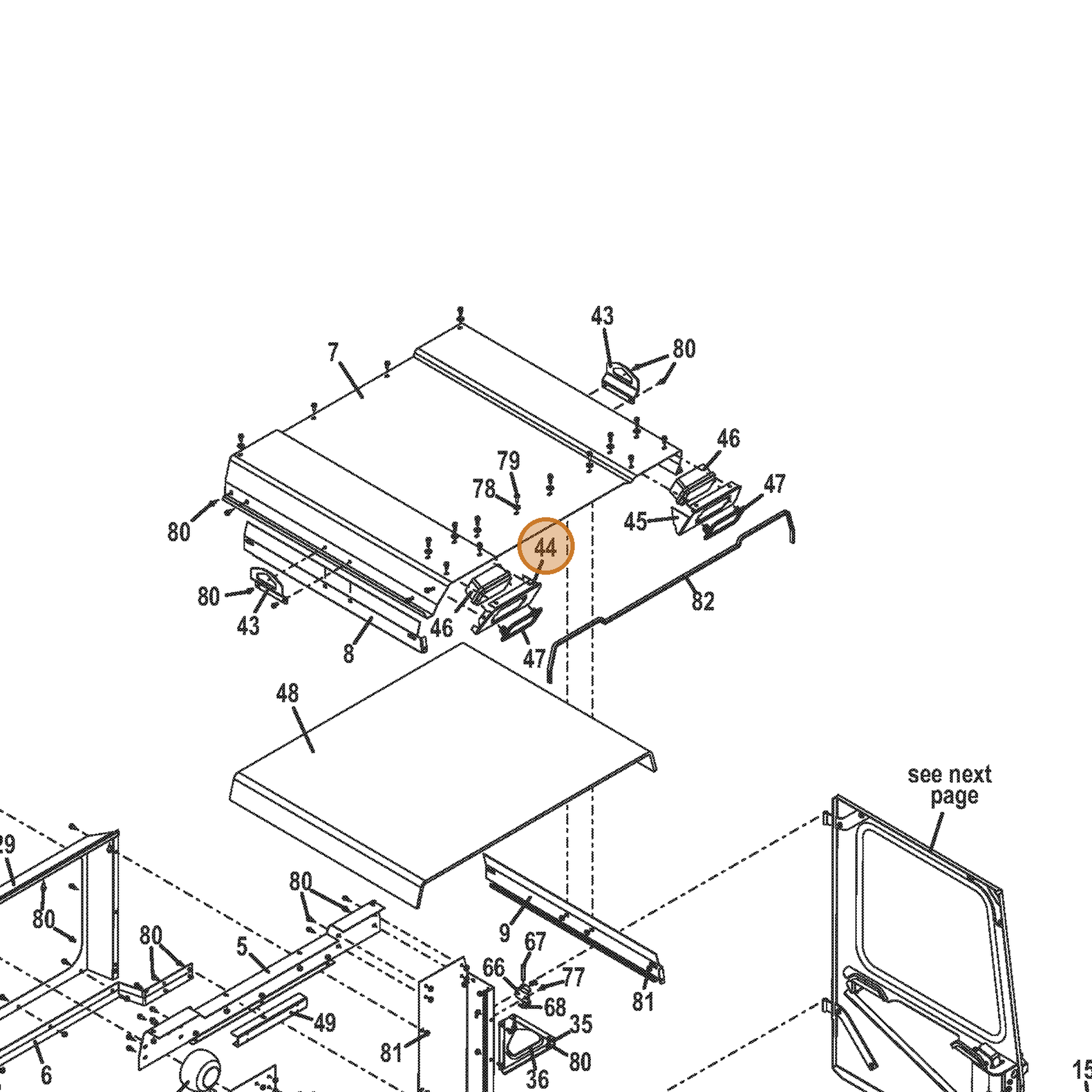 Grasshopper part 645525 — IPL diagram snippet (6x zoom, amber highlight)