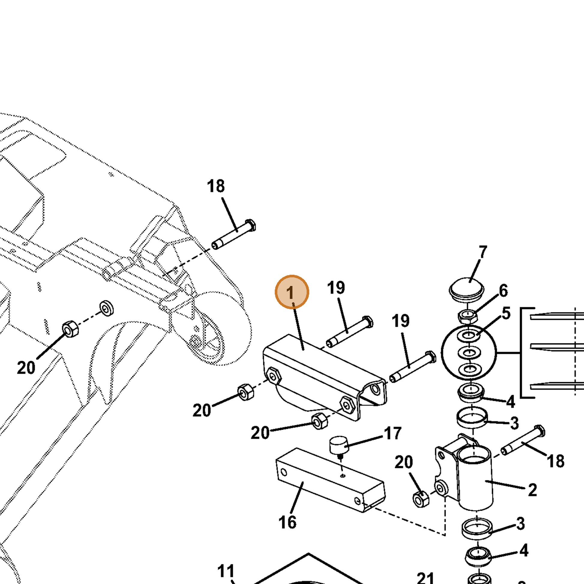 Grasshopper part 645530 — IPL diagram snippet (6x zoom, amber highlight)