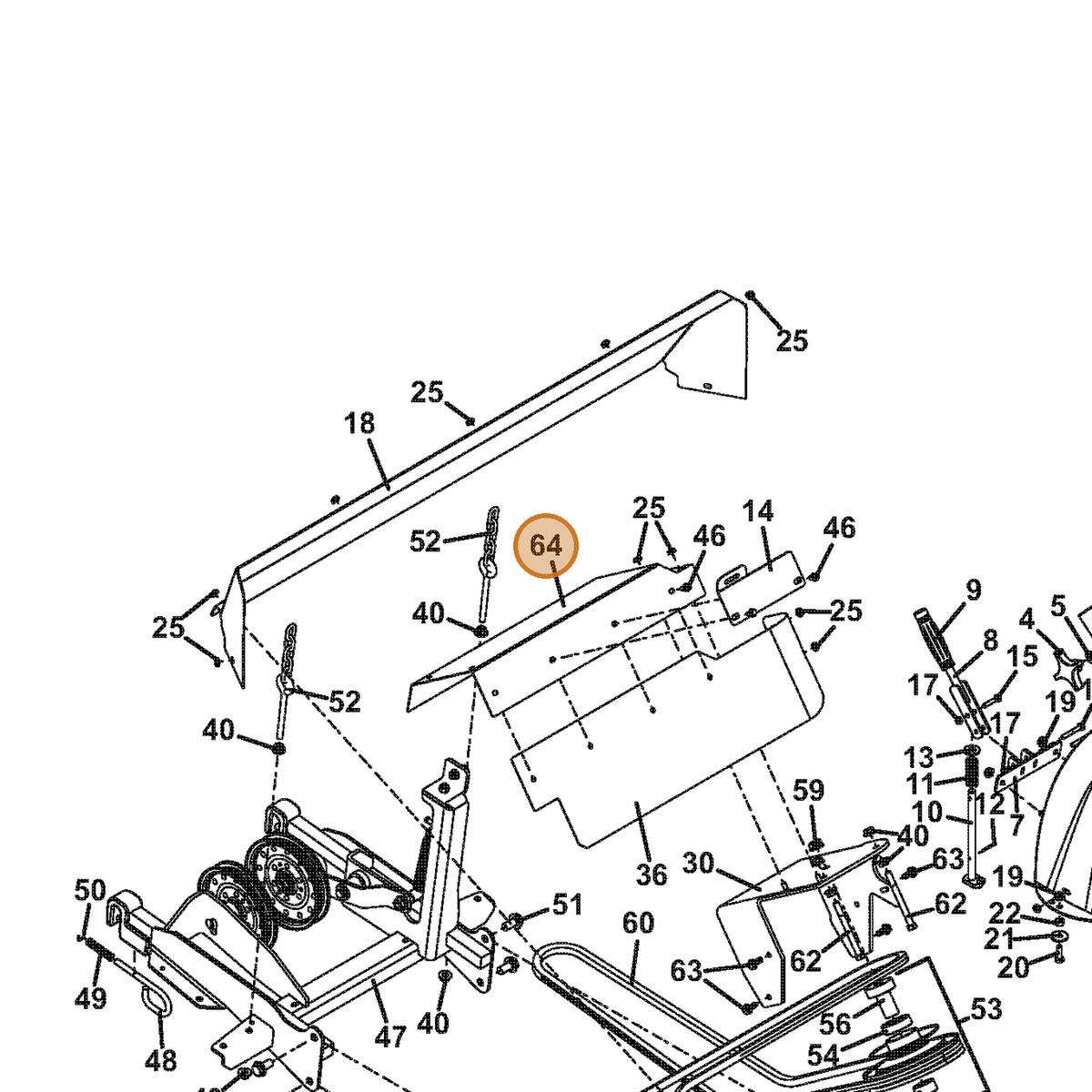 Grasshopper part 645539 — IPL diagram snippet (6x zoom, amber highlight)