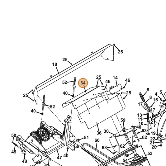 Grasshopper part 645539 — IPL diagram snippet (6x zoom, amber highlight)