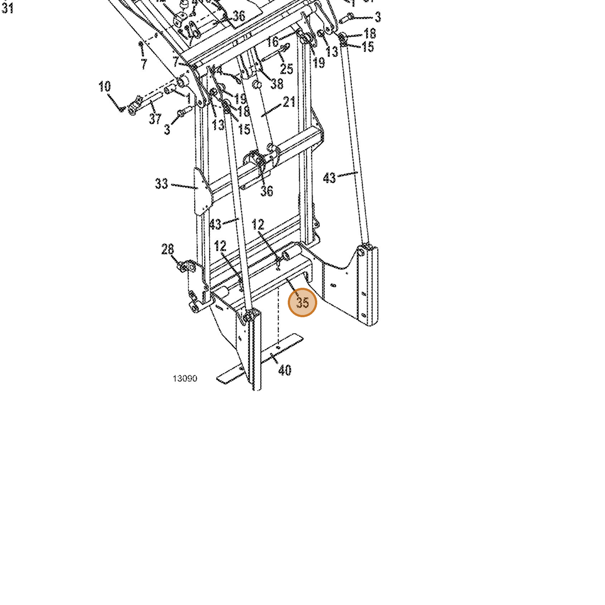 Grasshopper part 645548 — IPL diagram snippet (6x zoom, amber highlight)