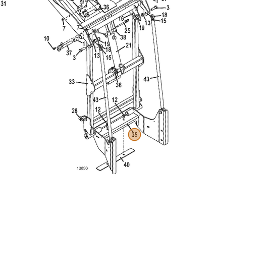 Grasshopper part 645548 — IPL diagram snippet (6x zoom, amber highlight)