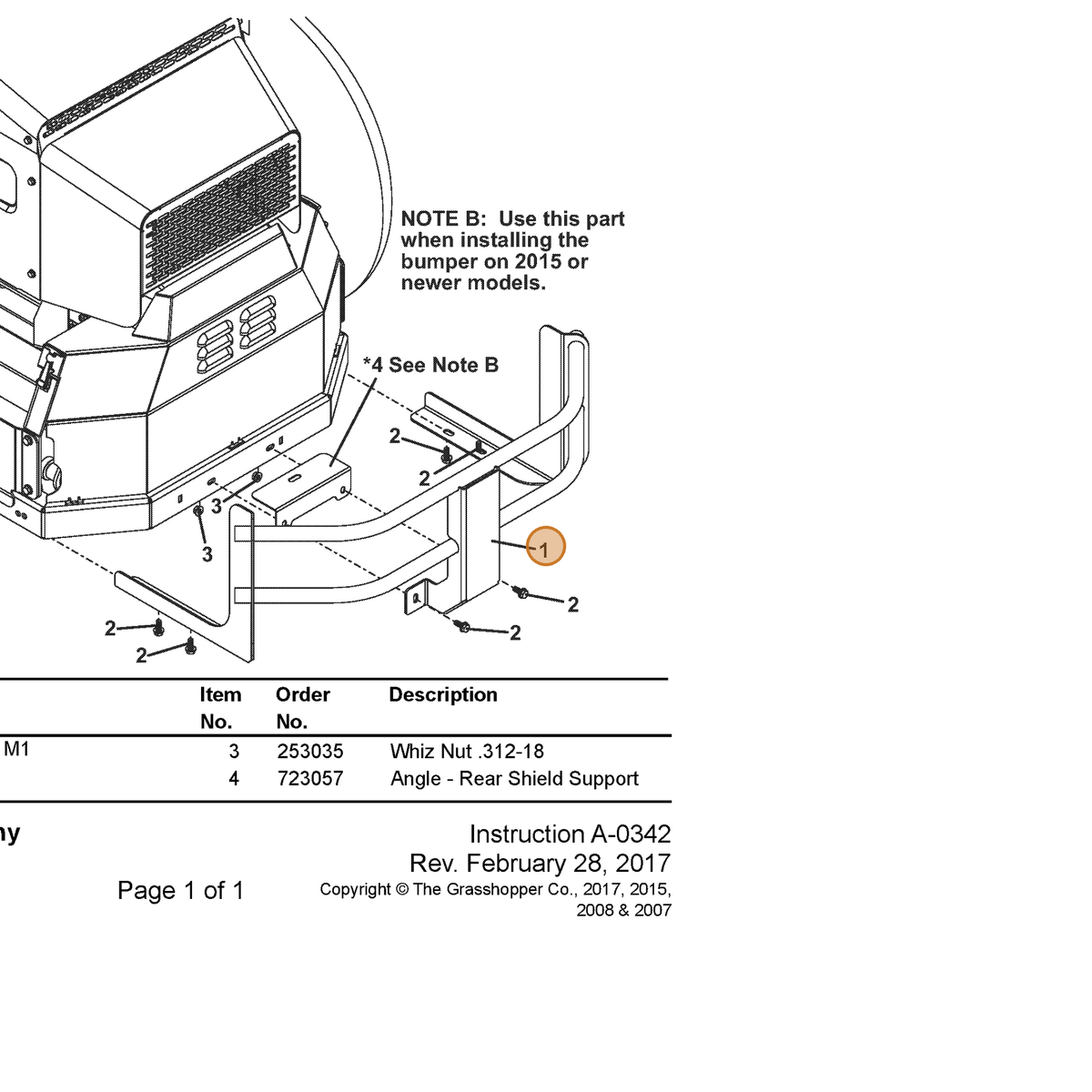 Grasshopper part 645561 — IPL diagram snippet (6x zoom, amber highlight)