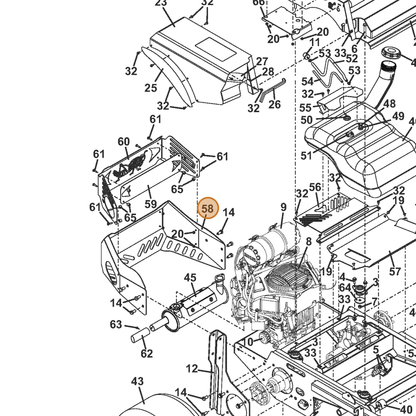Grasshopper part 645564 — IPL diagram snippet (6x zoom, amber highlight)