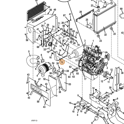 Grasshopper part 645566 — IPL diagram snippet (6x zoom, amber highlight)