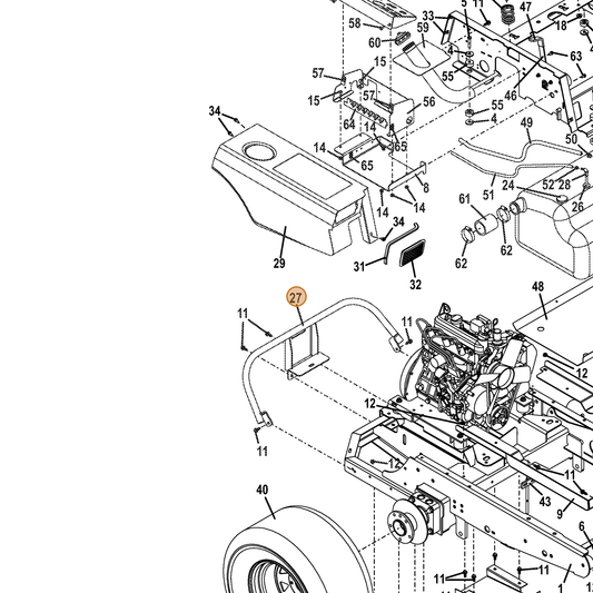Grasshopper part 645572 — IPL diagram snippet (6x zoom, amber highlight)