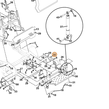 Grasshopper part 645591 — IPL diagram snippet (6x zoom, amber highlight)