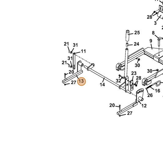 Grasshopper part 645593 — IPL diagram snippet (6x zoom, amber highlight)