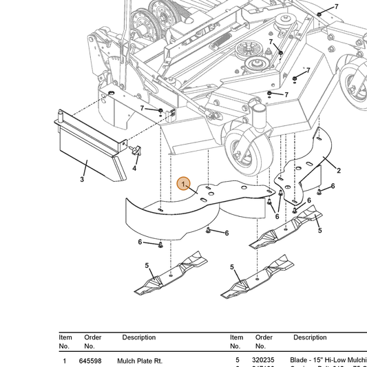 Grasshopper part 645598 — IPL diagram snippet (6x zoom, amber highlight)
