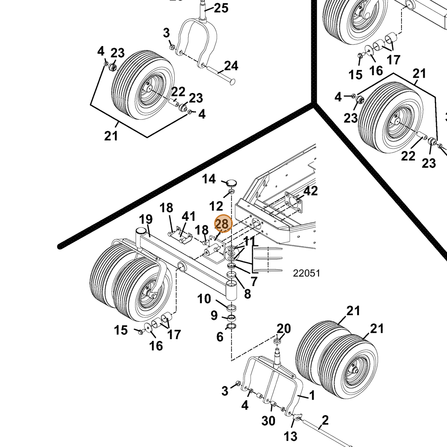 Grasshopper part 645632 — IPL diagram snippet (6x zoom, amber highlight)