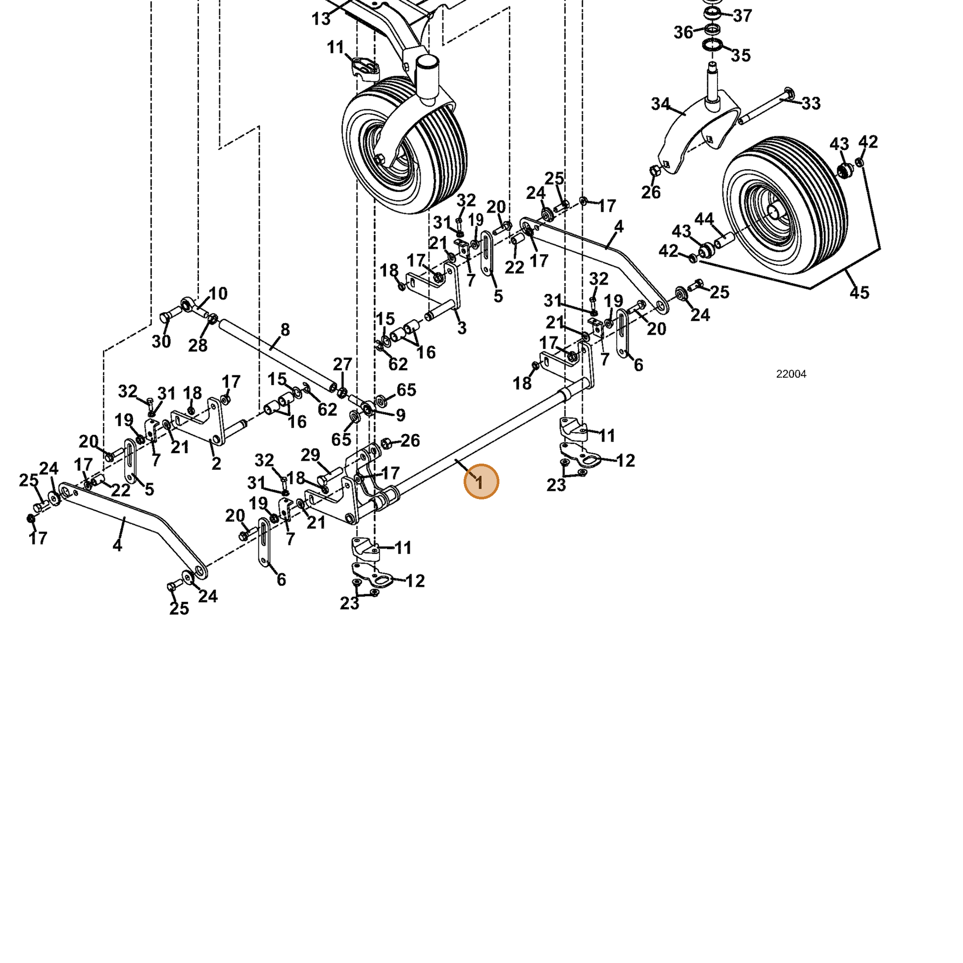 Grasshopper part 645645 — IPL diagram snippet (6x zoom, amber highlight)