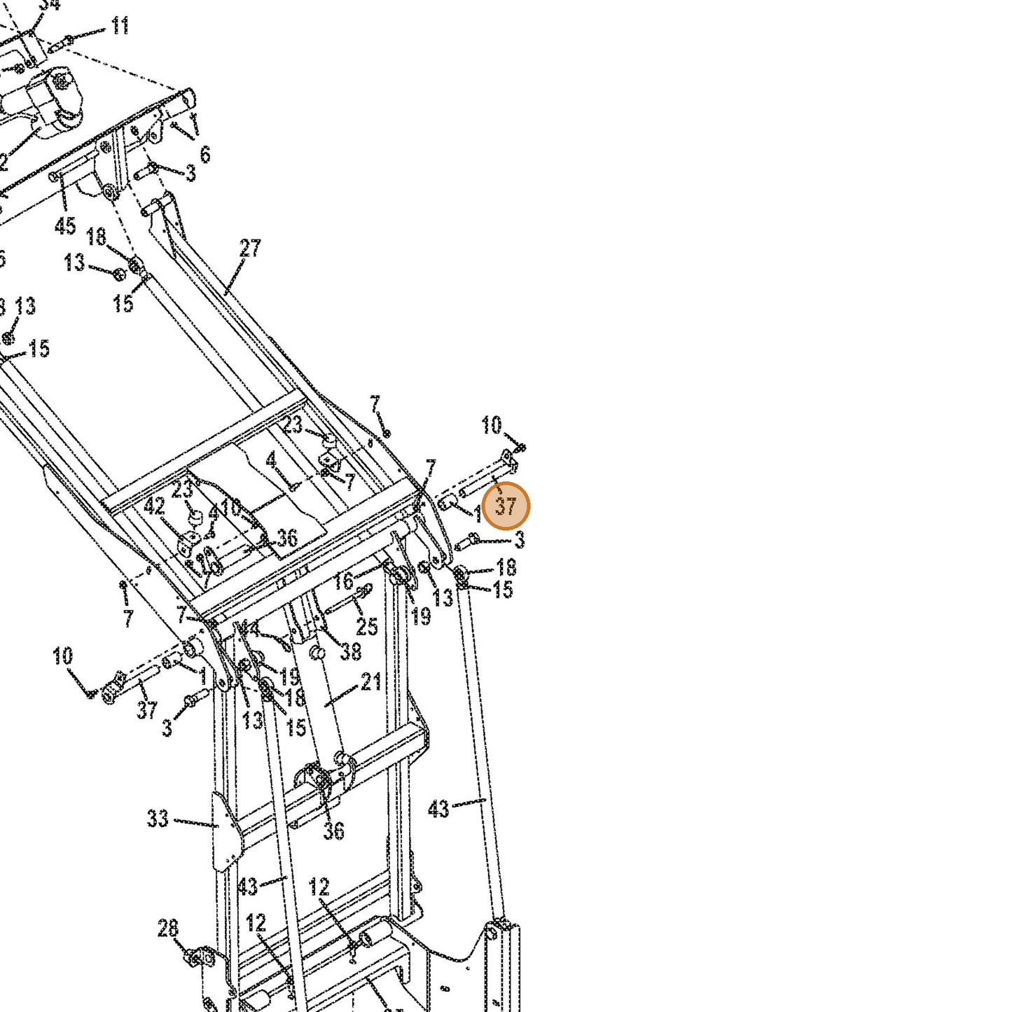 Grasshopper part 645681 — IPL diagram snippet (6x zoom, amber highlight)