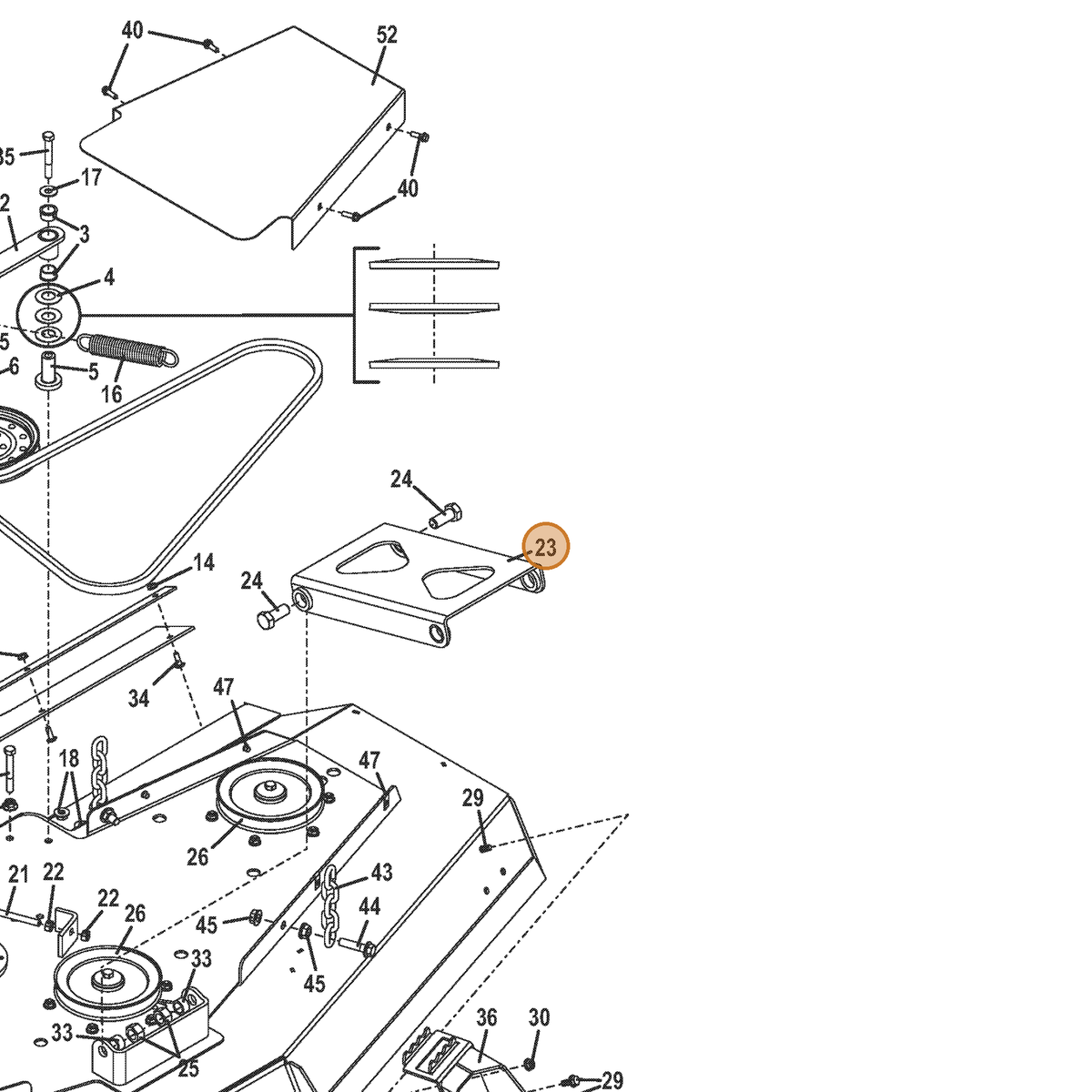 Grasshopper part 645706 — IPL diagram snippet (6x zoom, amber highlight)