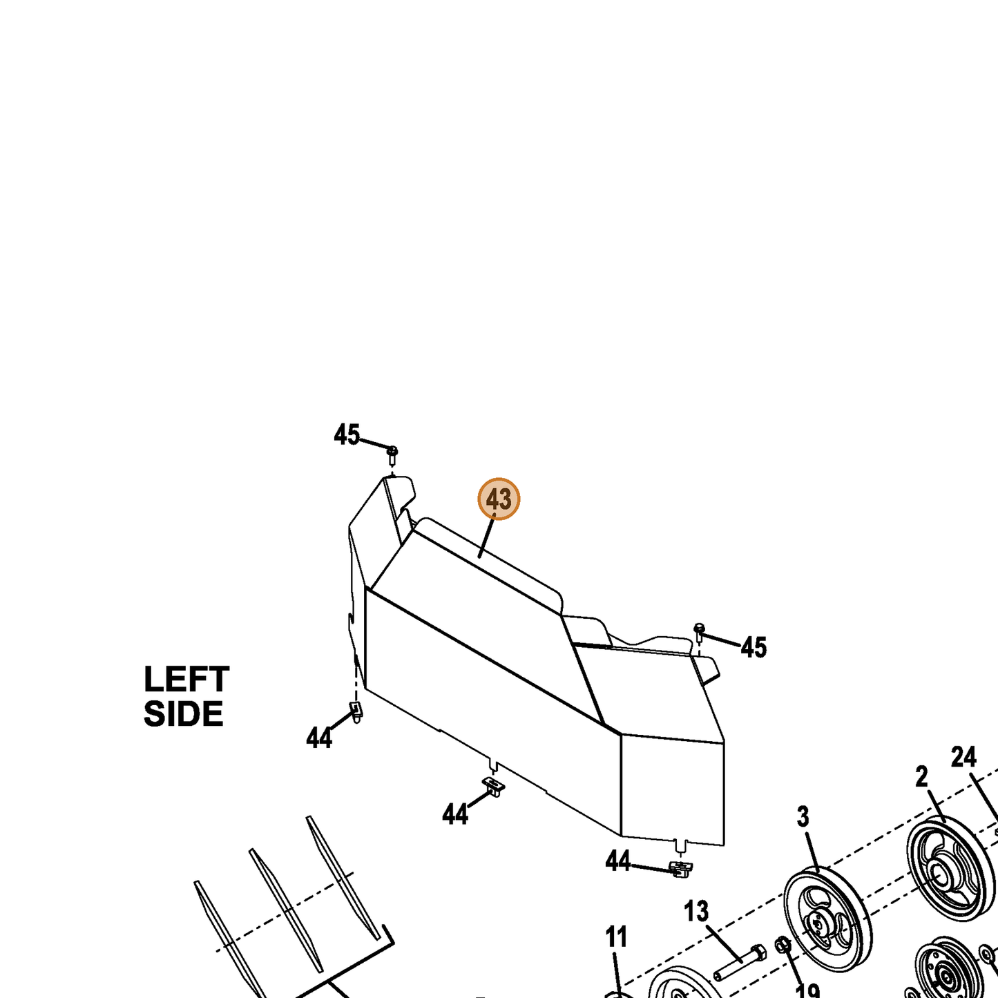 Grasshopper part 645729 — IPL diagram snippet (6x zoom, amber highlight)