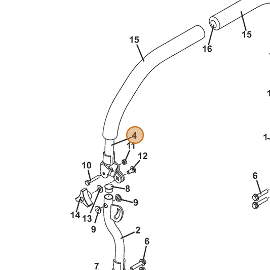 Grasshopper part 645745 — IPL diagram snippet (6x zoom, amber highlight)