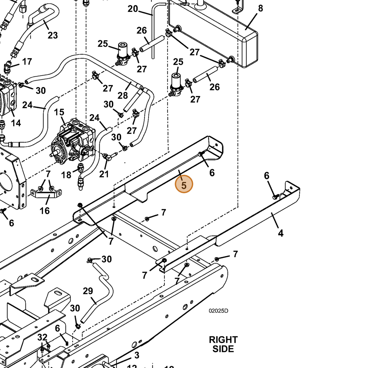 Grasshopper part 645803 — IPL diagram snippet (6x zoom, amber highlight)