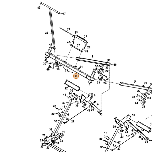 Grasshopper part 645804 — IPL diagram snippet (6x zoom, amber highlight)