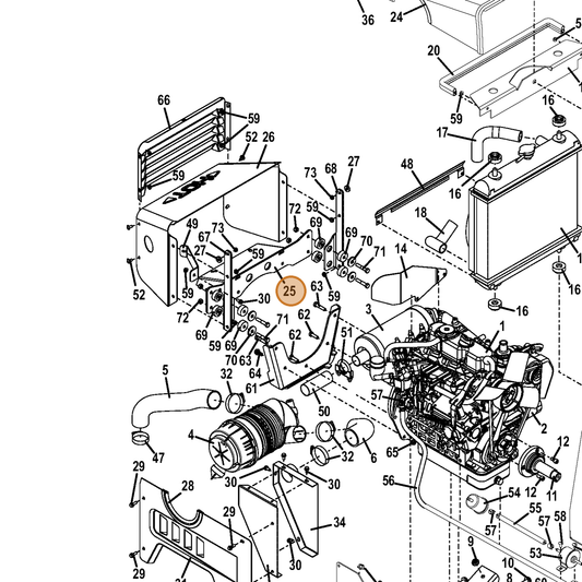 Grasshopper part 645857 — IPL diagram snippet (6x zoom, amber highlight)