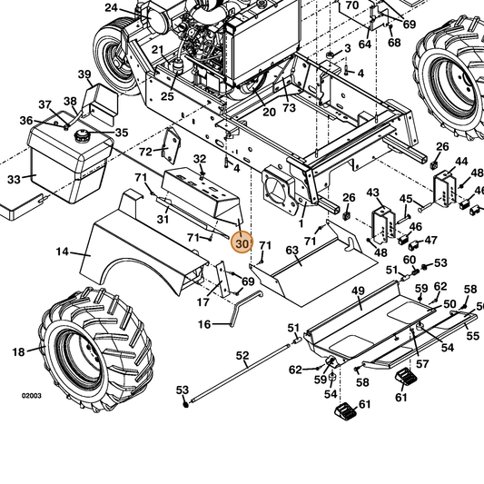 Grasshopper part 693106 — IPL diagram snippet (6x zoom, amber highlight)