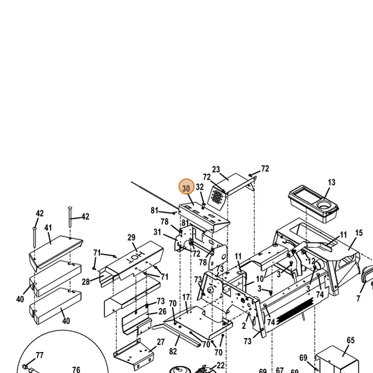 Grasshopper part 693107 — IPL diagram snippet (6x zoom, amber highlight)
