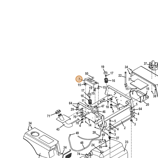 Grasshopper part 693111 — IPL diagram snippet (6x zoom, amber highlight)