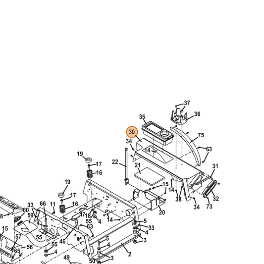 Grasshopper part 693195 — IPL diagram snippet (6x zoom, amber highlight)