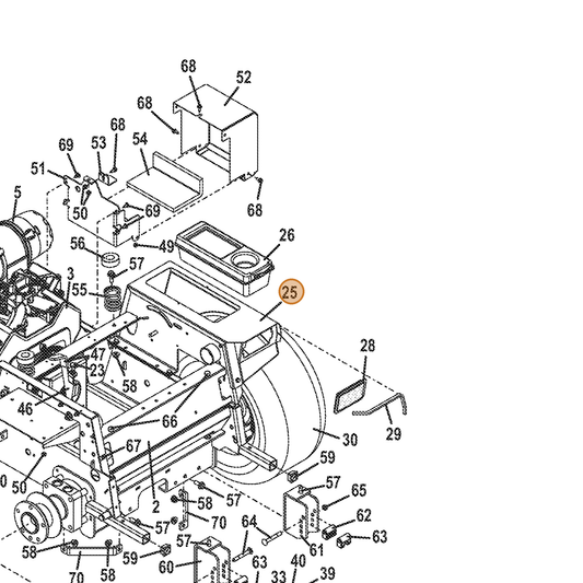 Grasshopper part 693197 — IPL diagram snippet (6x zoom, amber highlight)