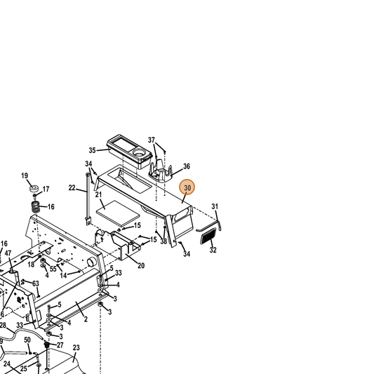 Grasshopper part 693223 — IPL diagram snippet (6x zoom, amber highlight)