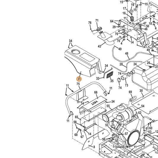 Grasshopper part 693226 — IPL diagram snippet (6x zoom, amber highlight)