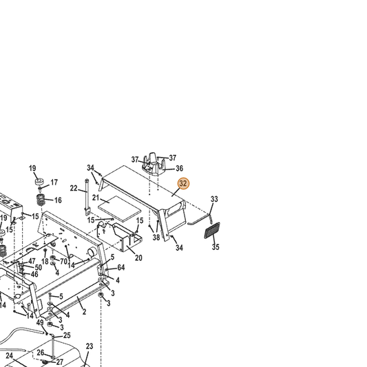 Grasshopper part 693227 — IPL diagram snippet (6x zoom, amber highlight)