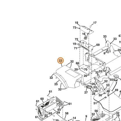 Grasshopper part 693239 — IPL diagram snippet (6x zoom, amber highlight)
