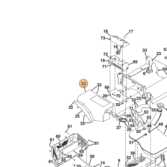 Grasshopper part 693239 — IPL diagram snippet (6x zoom, amber highlight)
