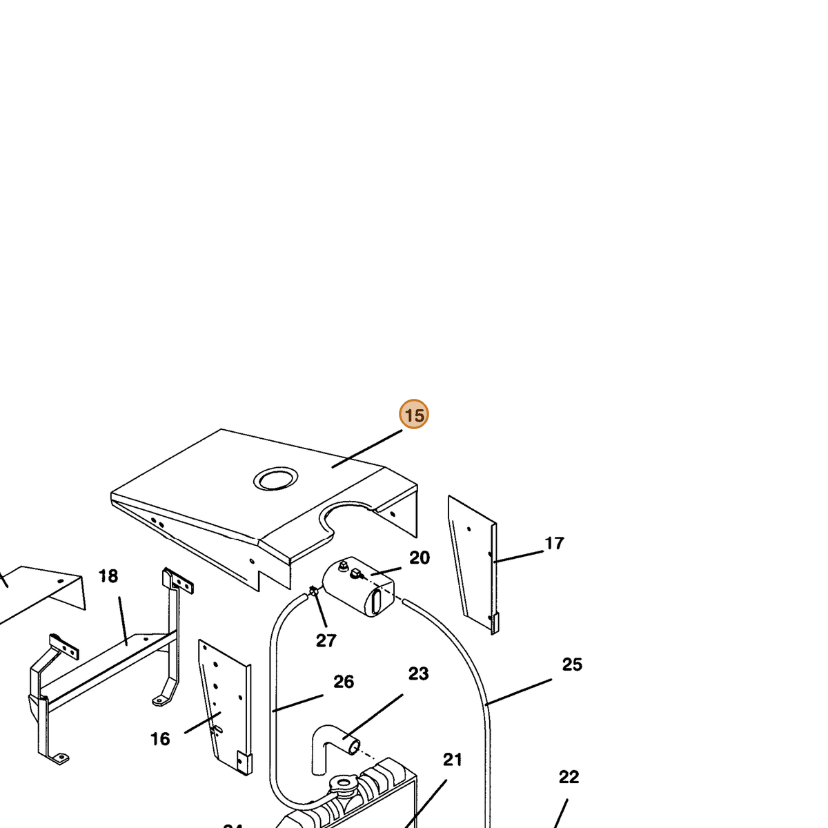 Grasshopper part 693300 — IPL diagram snippet (6x zoom, amber highlight)