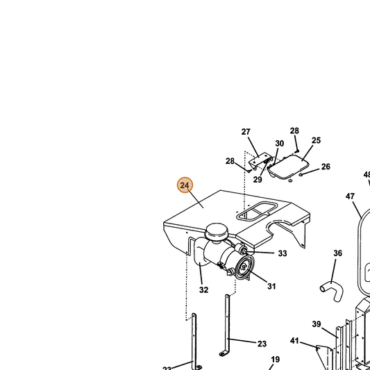 Grasshopper part 693302 — IPL diagram snippet (6x zoom, amber highlight)