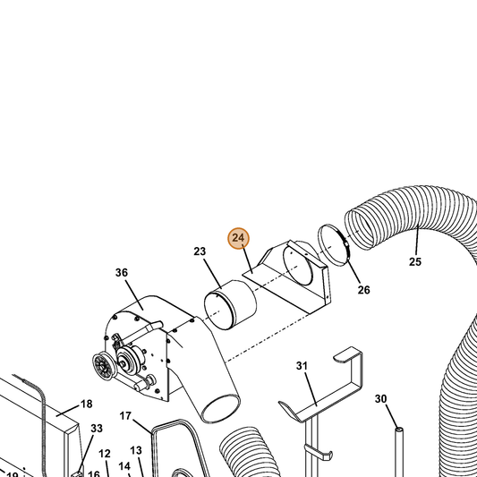 Grasshopper part 693345 — IPL diagram snippet (6x zoom, amber highlight)