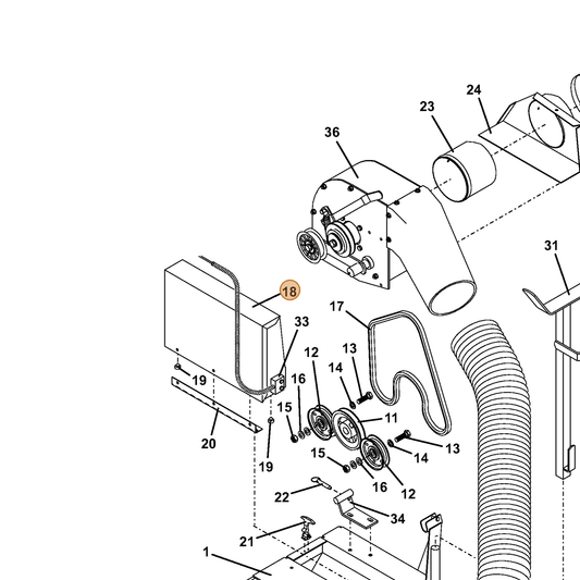 Grasshopper part 693740 — IPL diagram snippet (6x zoom, amber highlight)