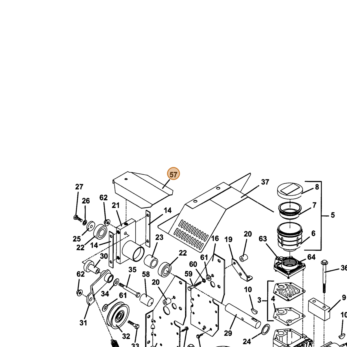 Grasshopper part 693766 — IPL diagram snippet (6x zoom, amber highlight)