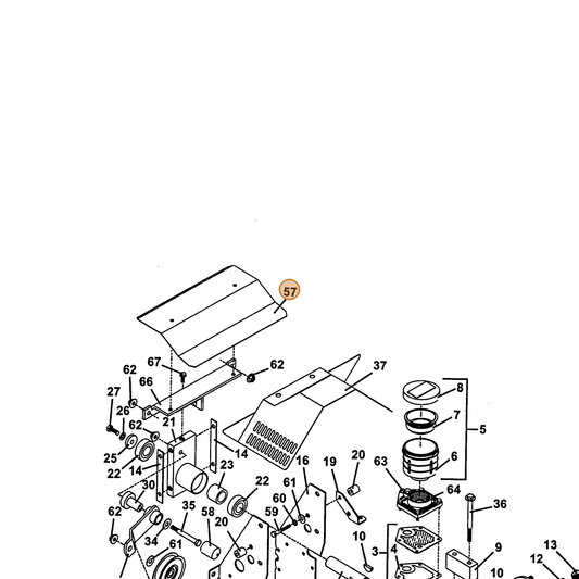 Grasshopper part 693767 — IPL diagram snippet (6x zoom, amber highlight)
