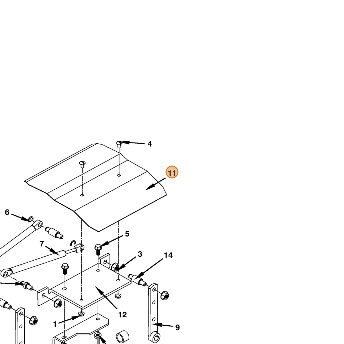Grasshopper part 693771 — IPL diagram snippet (6x zoom, amber highlight)