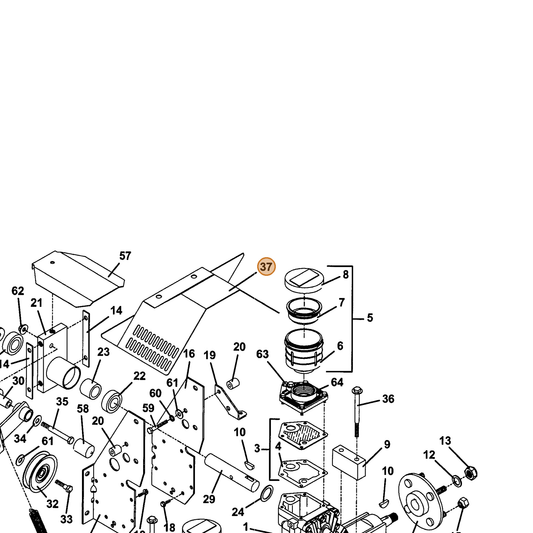 Grasshopper part 693778 — IPL diagram snippet (6x zoom, amber highlight)