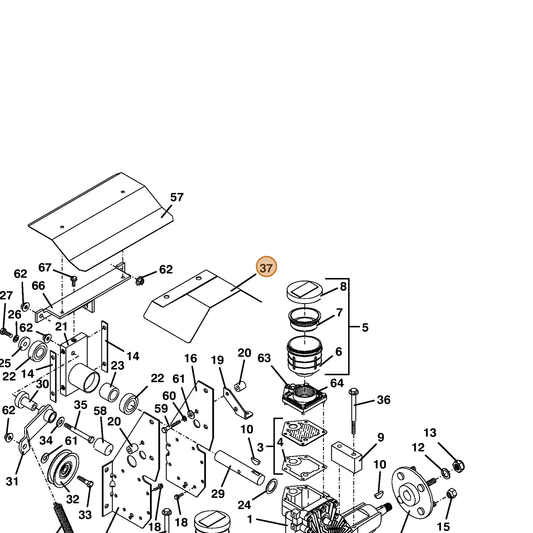 Grasshopper part 693779 — IPL diagram snippet (6x zoom, amber highlight)