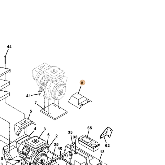 Grasshopper part 693780 — IPL diagram snippet (6x zoom, amber highlight)