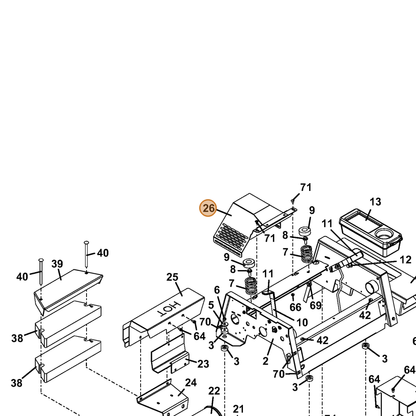Grasshopper part 693781 — IPL diagram snippet (6x zoom, amber highlight)