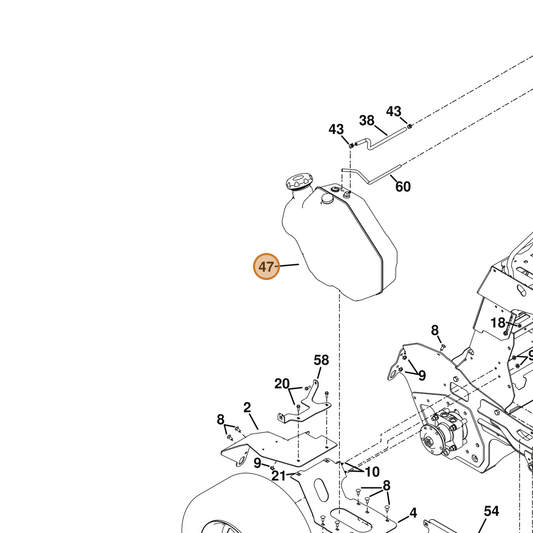 Grasshopper part 693798 — IPL diagram snippet (6x zoom, amber highlight)