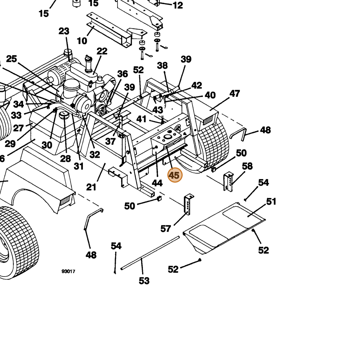 Grasshopper part 721076 — IPL diagram snippet (6x zoom, amber highlight)