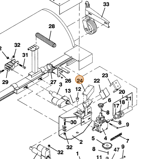 Grasshopper part 721095 — IPL diagram snippet (6x zoom, amber highlight)